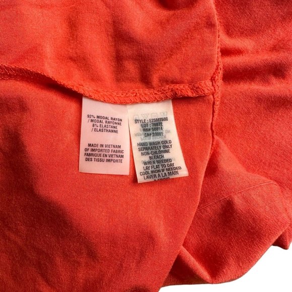 Elie Tahari Valencia Blouse Size XL TG Coral Short Sleeves Cowl Neck Stretch - Picture 12 of 13